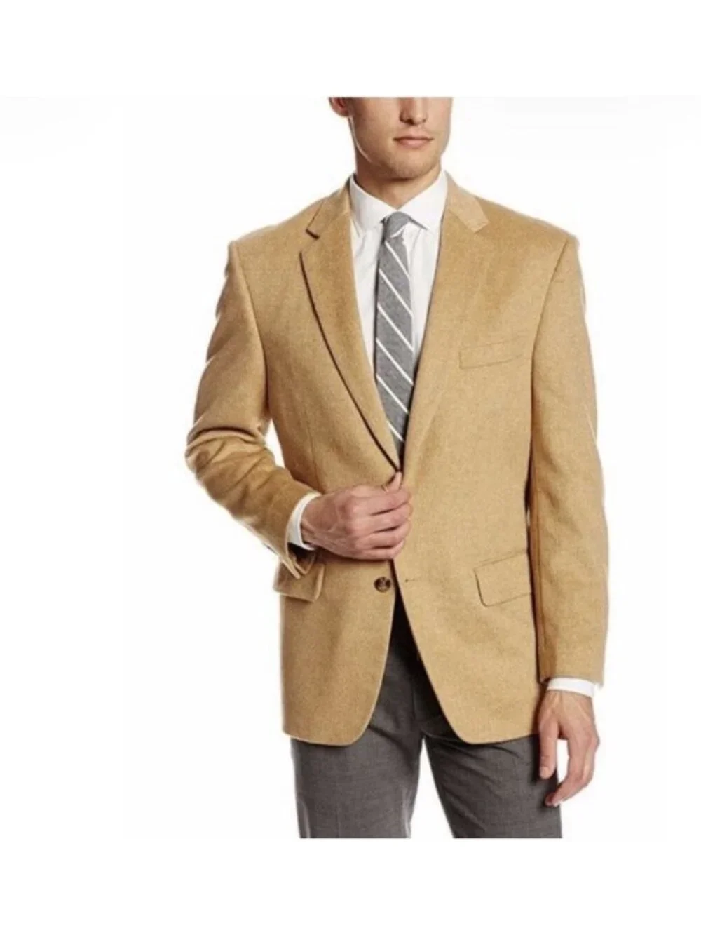 Jos. A. Bank 100% Camel Hair Sport Coat Blazer Men's 44R Camel 2 Button